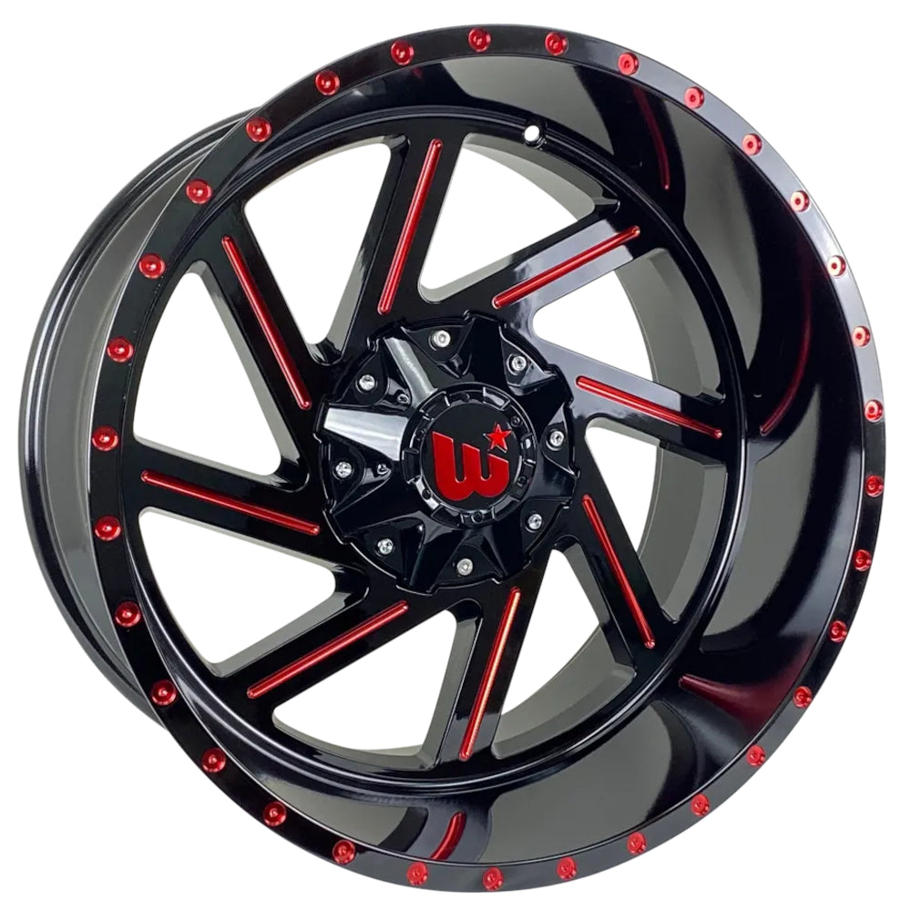 Western Off-Road Cactus Black Red Milled Wheel