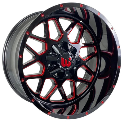 Western Off-Road Corral Black Red Milled Wheel