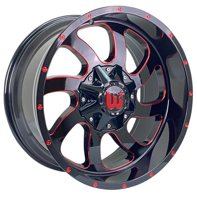 Western Off-Road Dusty Black Red Milled Wheel