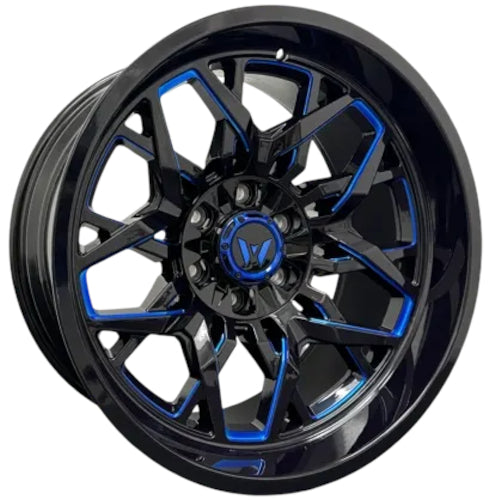 Western Off-Road Edge Black Blue Milled Wheel