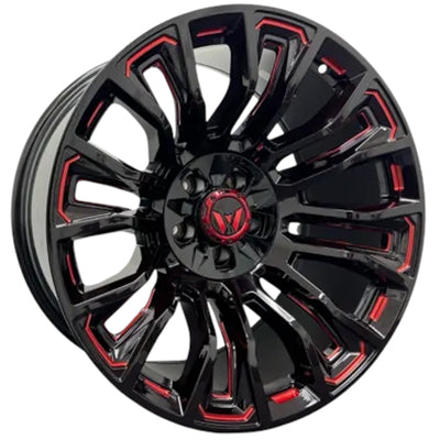 Western Off-Road Maverick Black Red Milled Wheel
