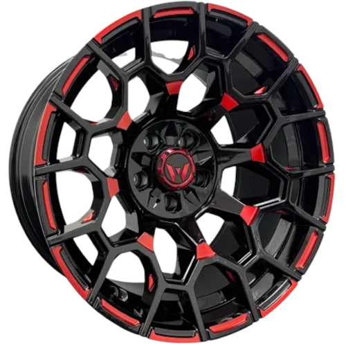 Western Off-Road Spur Black Red Milled Wheel