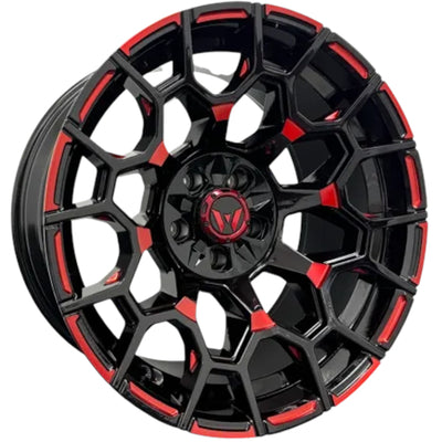 Western Off-Road Spur Black Red Milled Wheel