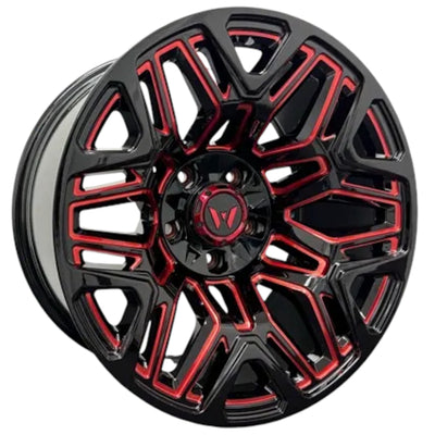 Western Off-Road Tundra Black Red Milled Wheel