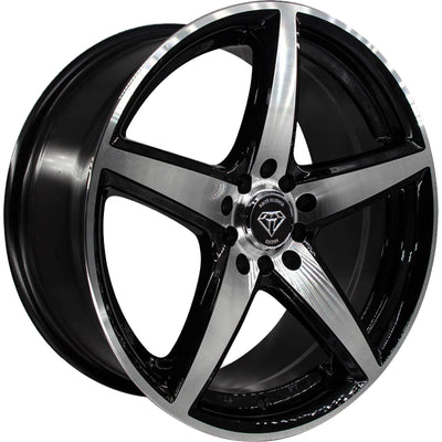 White Diamond W244 Black Machined Wheel