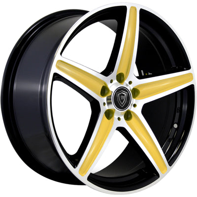 White Diamond W253 Black Gold Machined Wheel