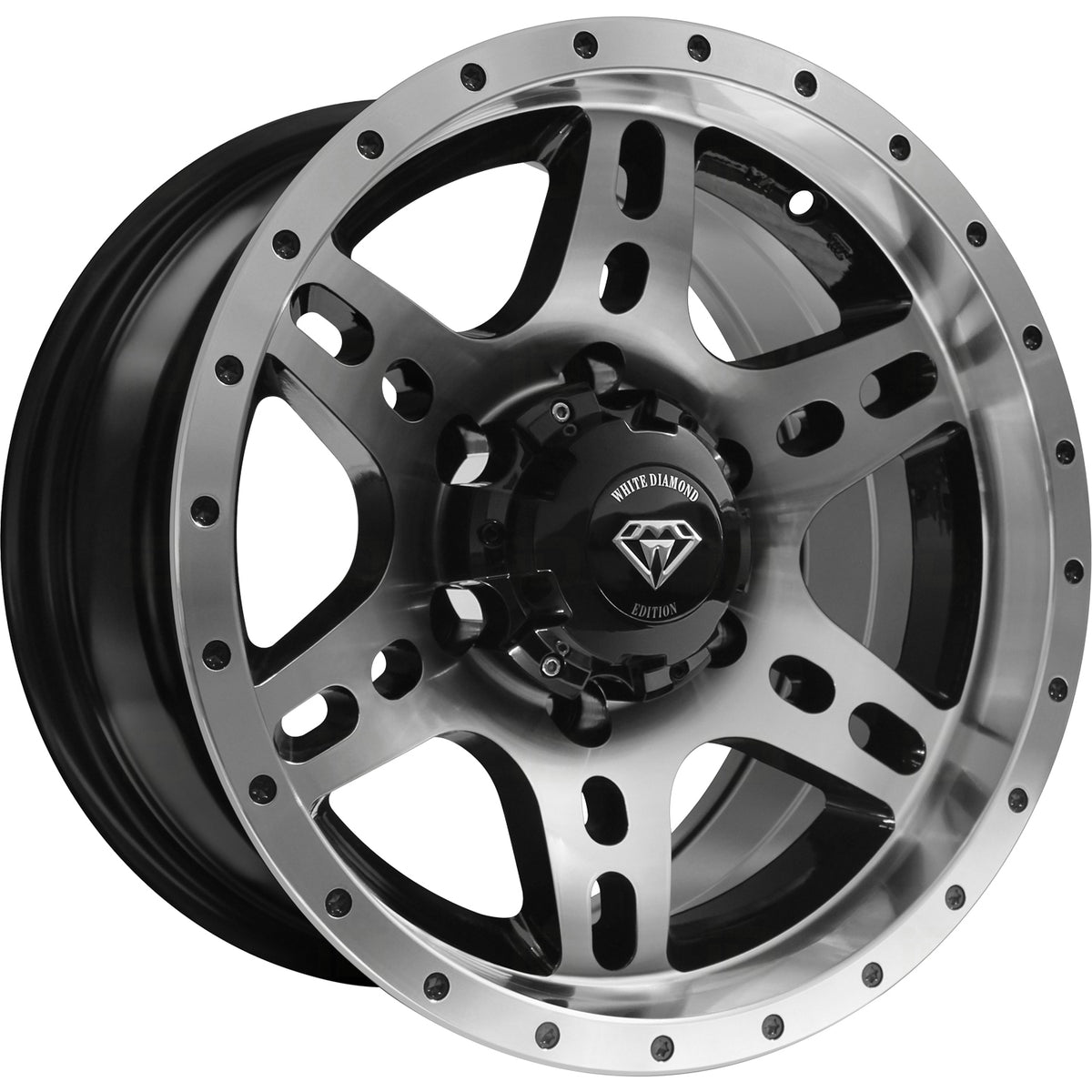 White Diamond W2757 Black Machined Wheel