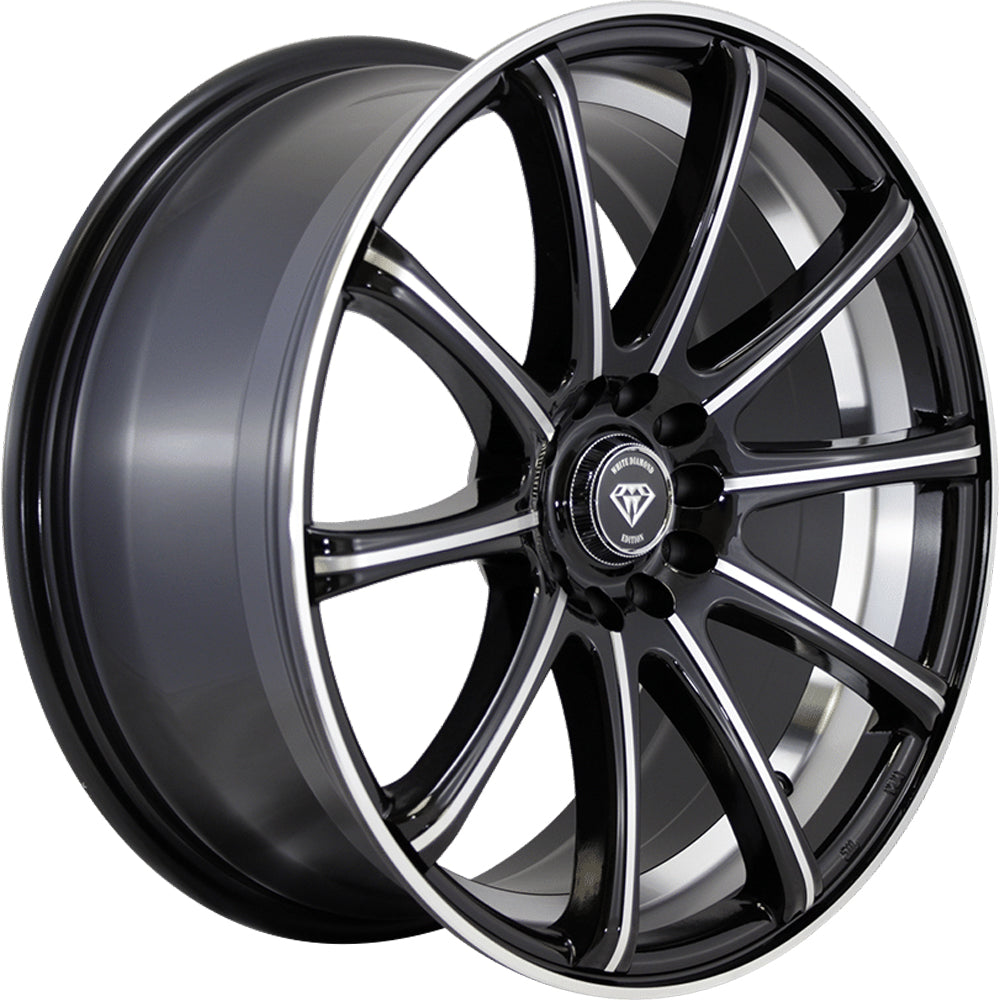 White Diamond W3195 Black Machined Wheel