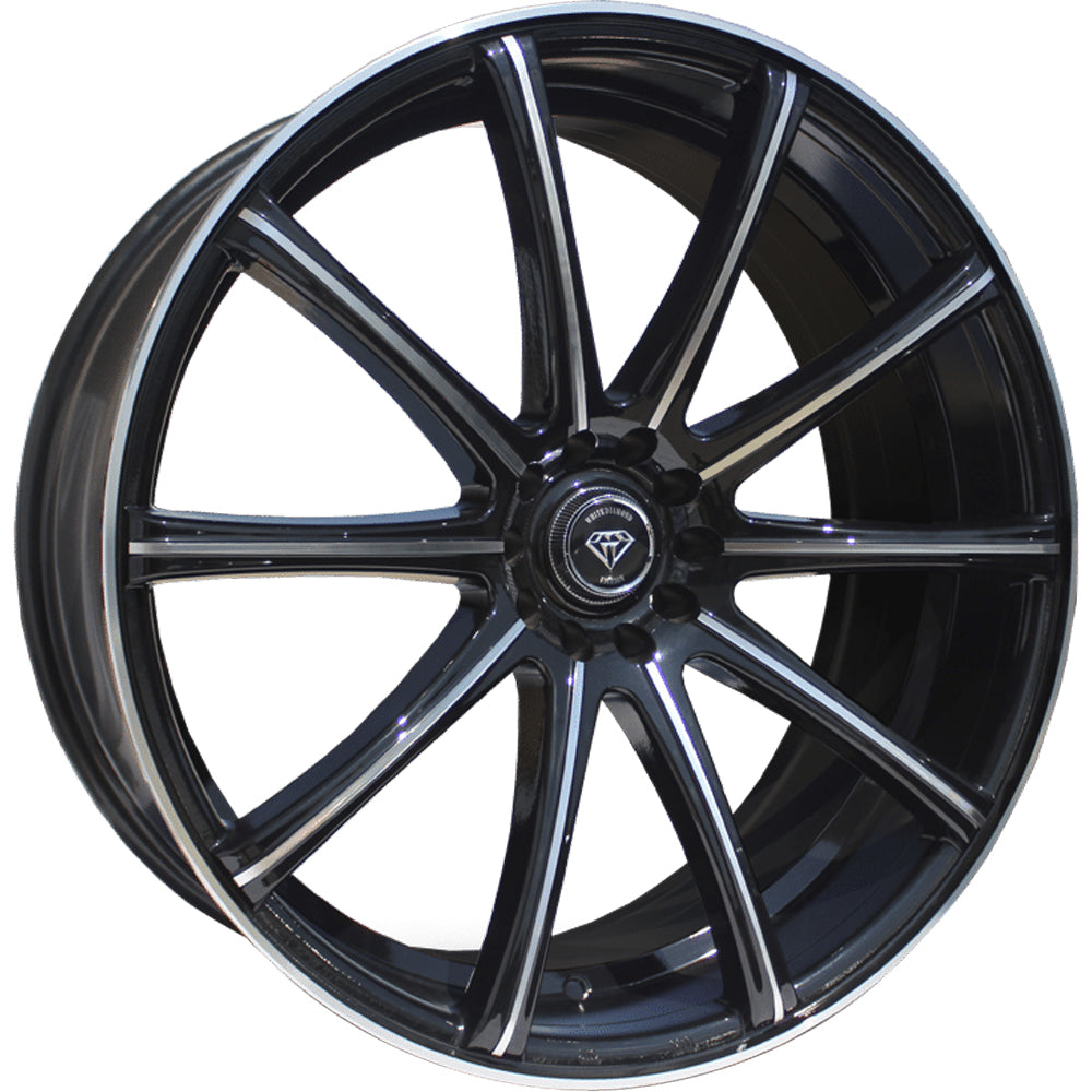 White Diamond W3195 Black Machined Wheel