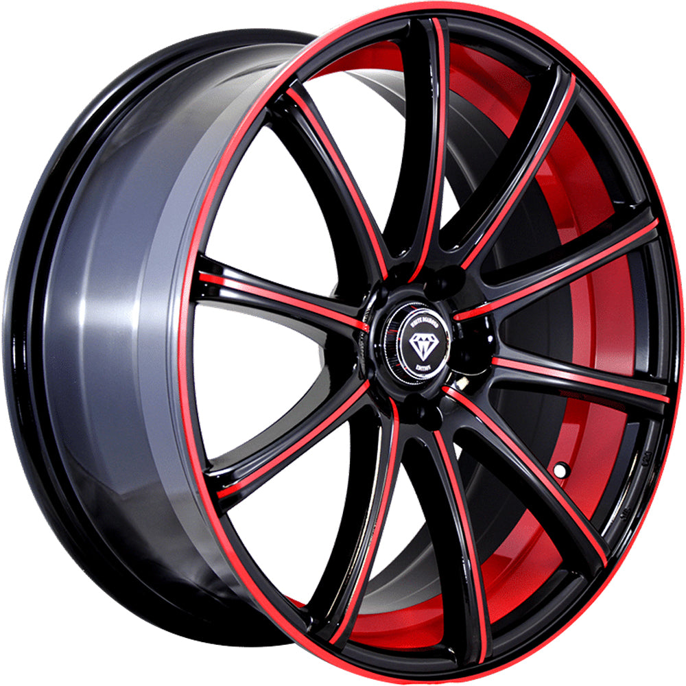 White Diamond W3195 Black Red Wheel