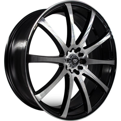 White Diamond W3196 Black Machined Wheel