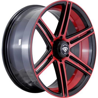 White Diamond W3198 Black Red Wheel