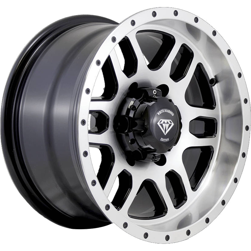 White Diamond W3244 Black Machined Wheel