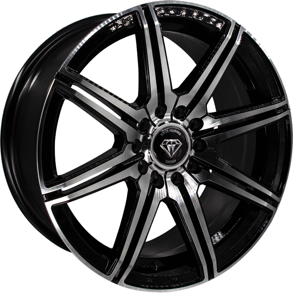 White Diamond W3264 Black Machined Wheel