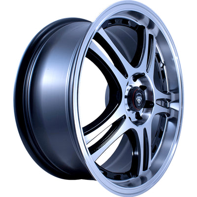 White Diamond W354 Black Machined Wheel