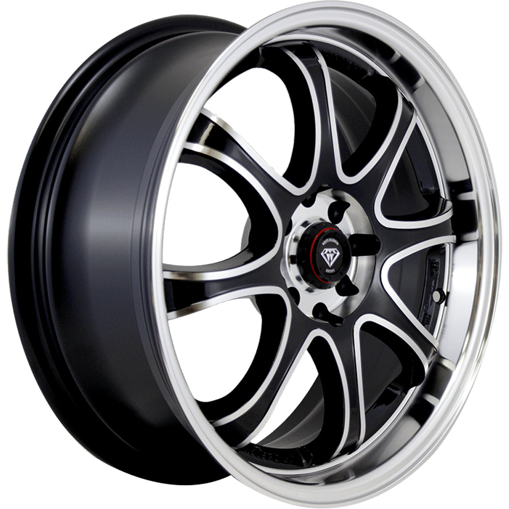 White Diamond W359 Black Machined Wheel