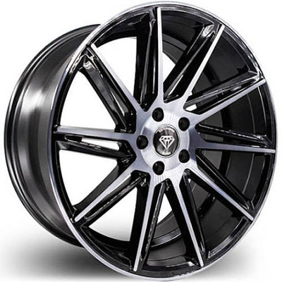 White Diamond W4617 Black Machined Wheel