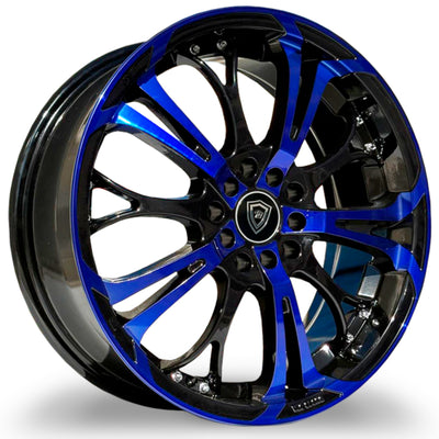 White Diamond W667 Black Blue Machined Wheel