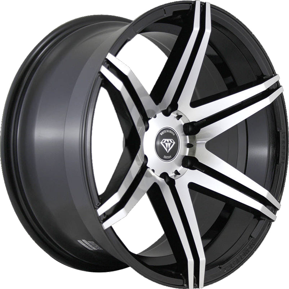 White Diamond W8154 Black Machined Wheel