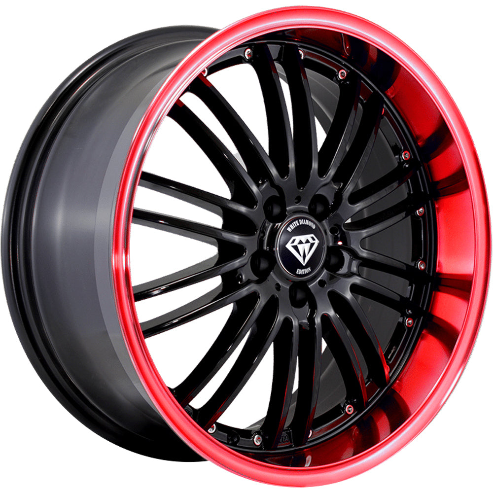 White Diamond W820 Black Polished Wheel