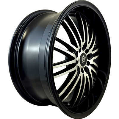 White Diamond W820 Black Machined Wheel