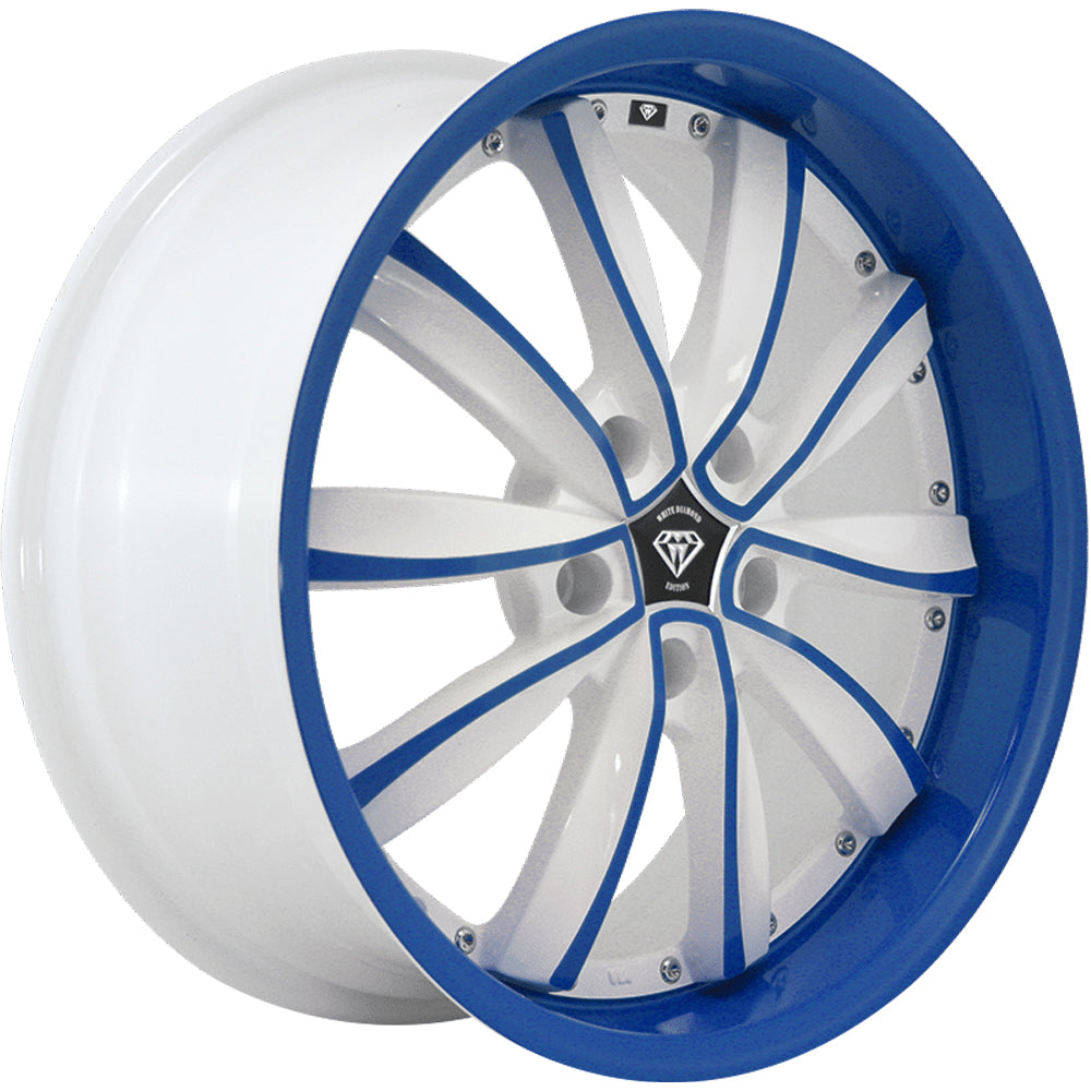 White Diamond W981 White Blue Wheel