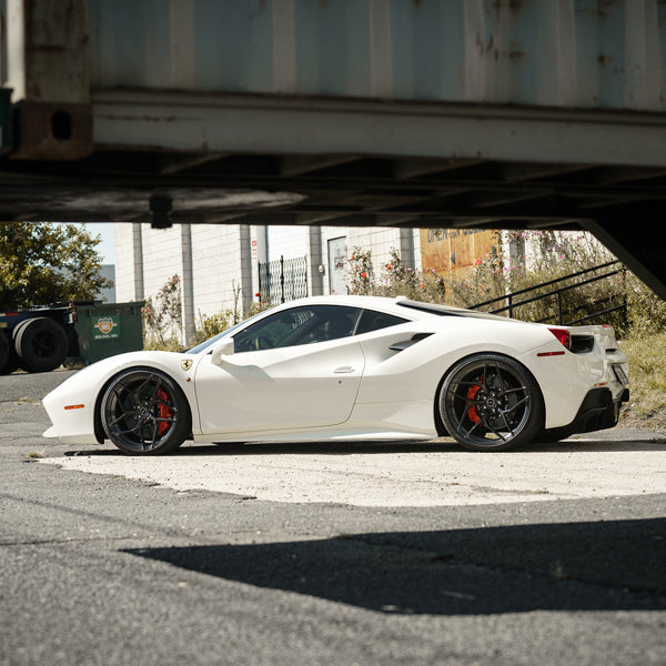 Brixton Forged PF5 on White Ferrari 488 Gtb