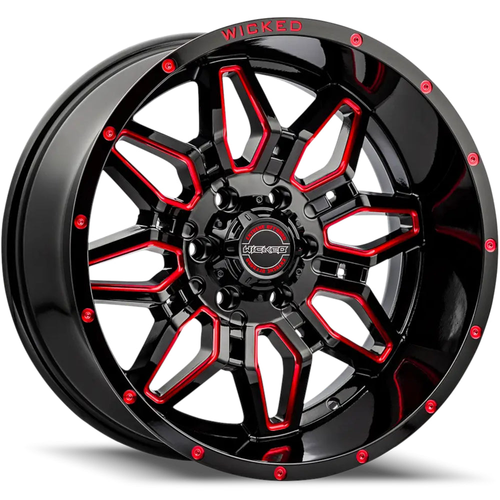 Wicked Offroad W909 Black Red Wheel
