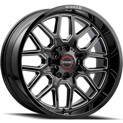Wicked Offroad W938 Black Milled Wheel