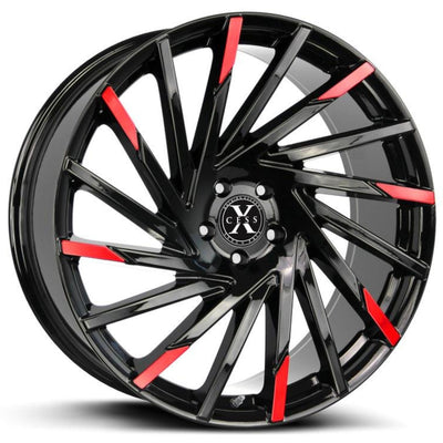 Xcess X02 Black Red Machined Wheel