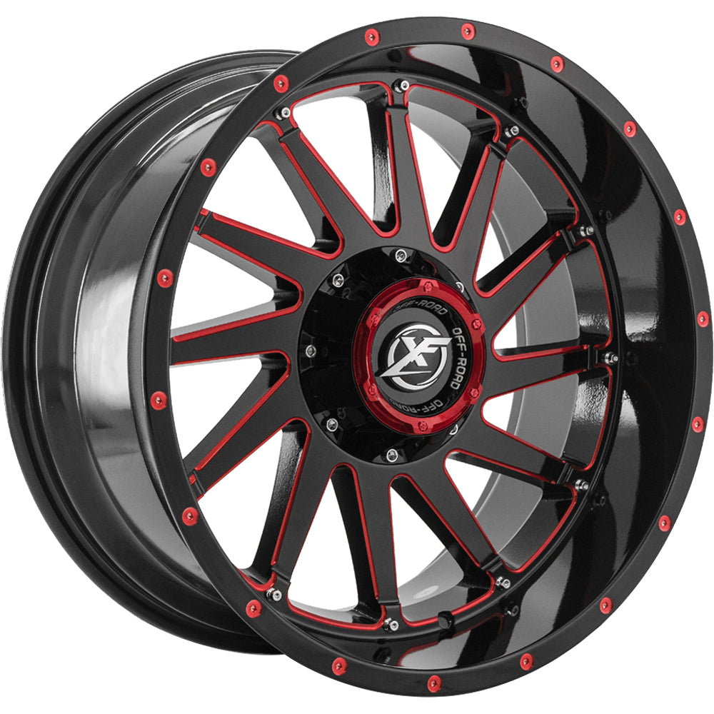 XF Offroad XF-216 Black Red Milled Wheel