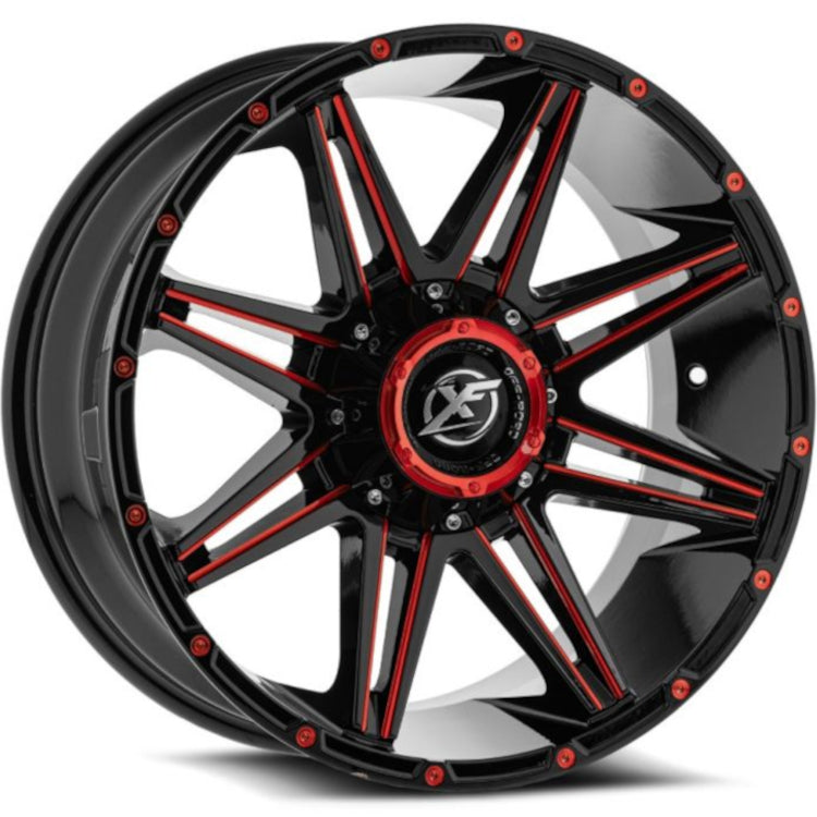 XF Offroad XF-220 Black Red Milled Wheel