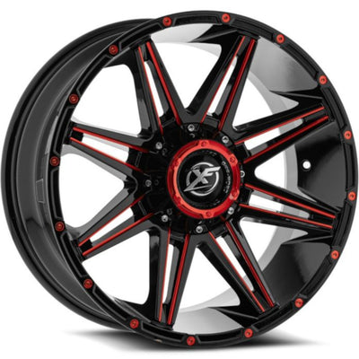 XF Offroad XF-220 Black Red Milled Wheel