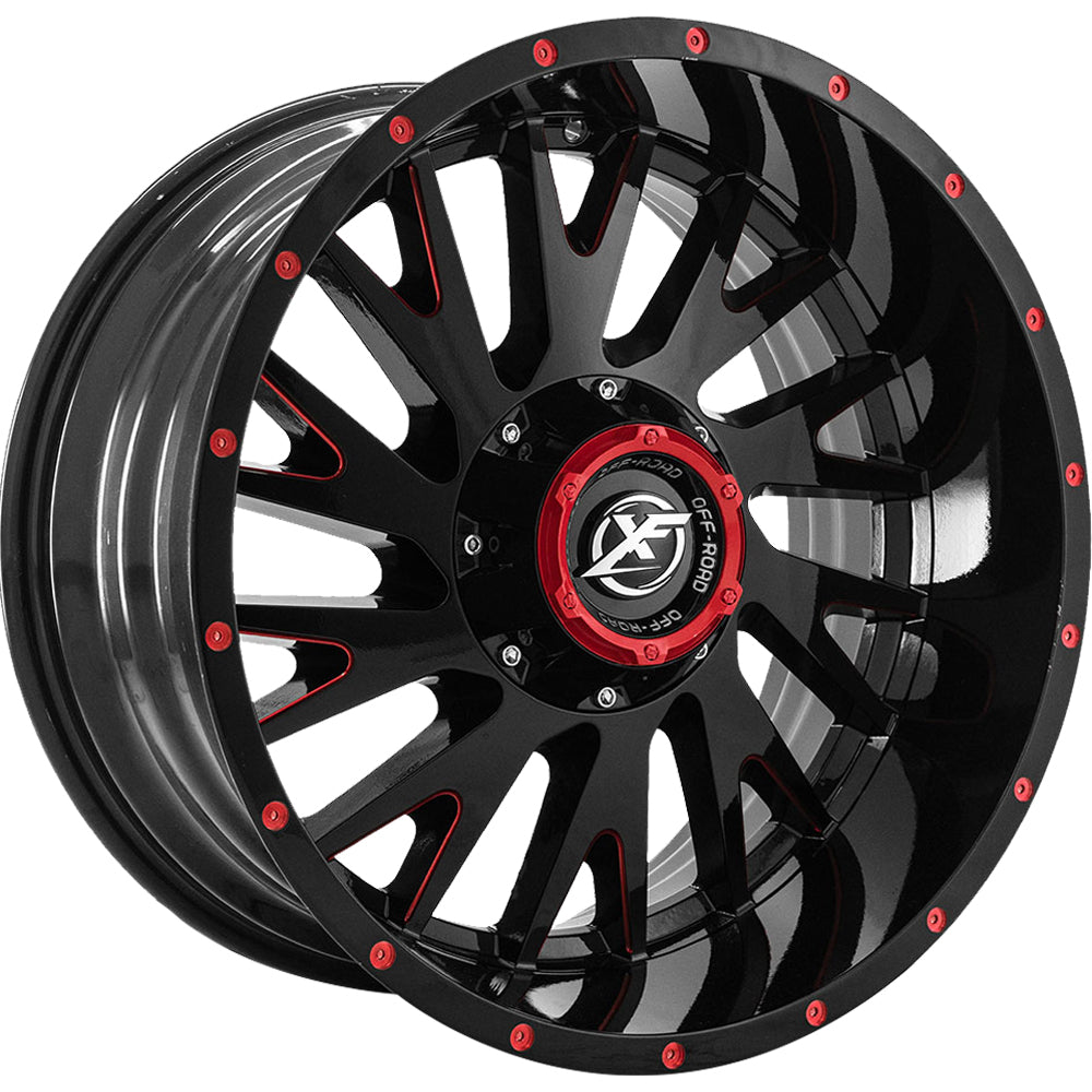 XF Offroad XF-221 Black Red Milled Wheel