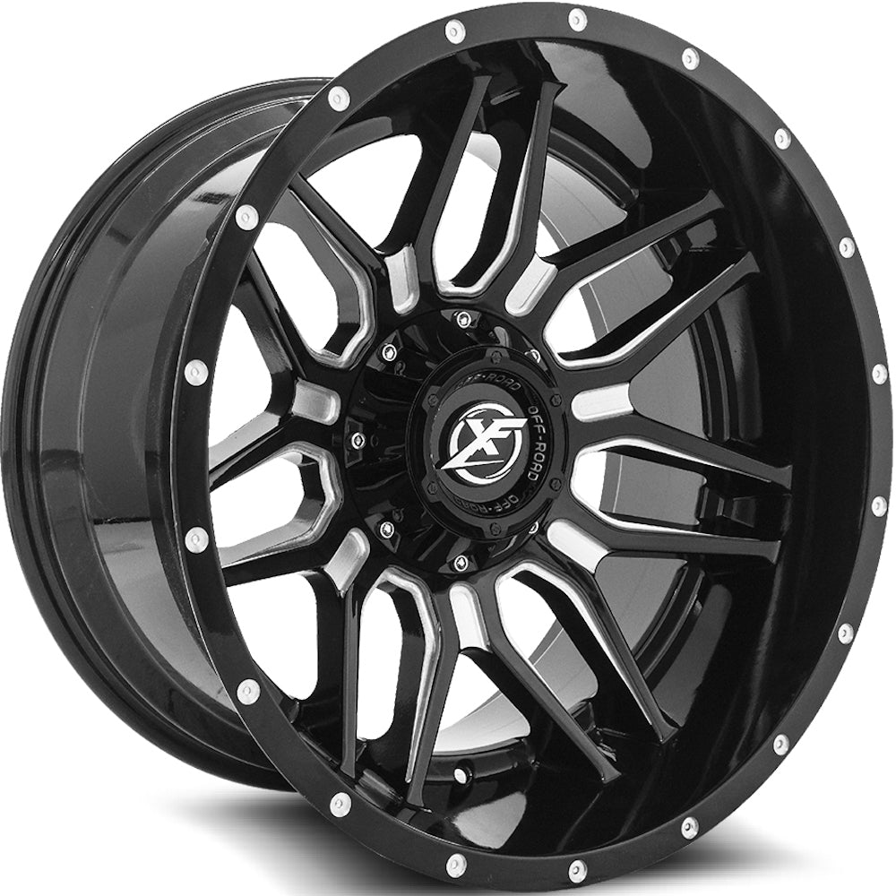 XF Offroad XF-222 Black Milled Wheel