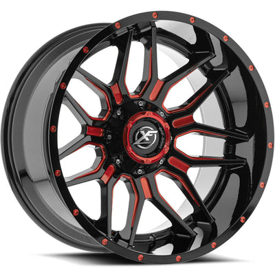 XF Offroad XF-222 Black Red Milled Wheel