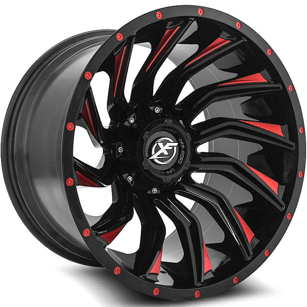 XF Offroad XF-224 Black Red Milled Wheel