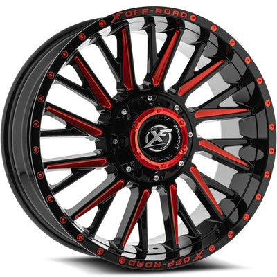 XF Offroad XF-226 Black Red Milled Wheel