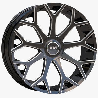 XM Street XM-608X Black Milled Wheel