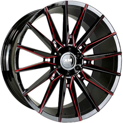 XM Street XM-610 Black Red Milled Wheel