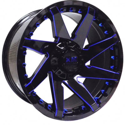 Xtreme Mudder XM-301 Black Blue Milled Wheel