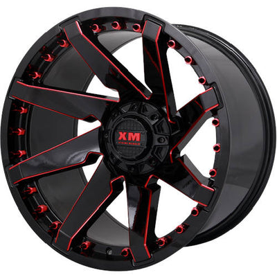 Xtreme Mudder XM-301 Black Red Milled Wheel