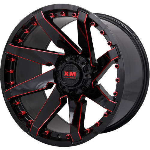 Xtreme Mudder XM-301 Black Red Milled Wheel
