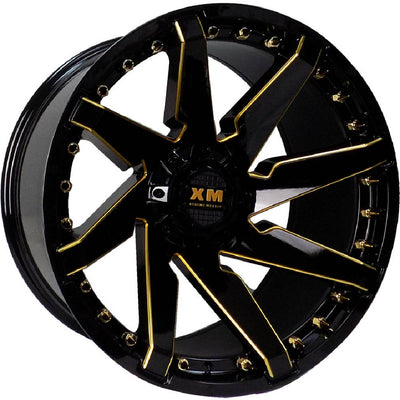 Xtreme Mudder XM-301 Black Yellow Milled Wheel