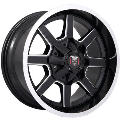 Xtreme Mudder XM-302 20x9 +5mm Gloss Black with Milled Spokes and a Machined Edge