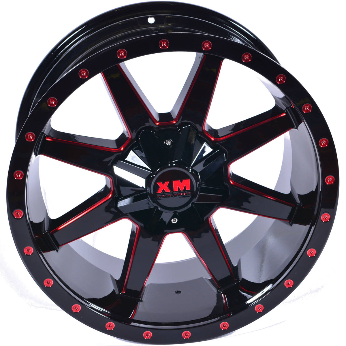 Xtreme Mudder XM-304 Black Red Milled Wheel