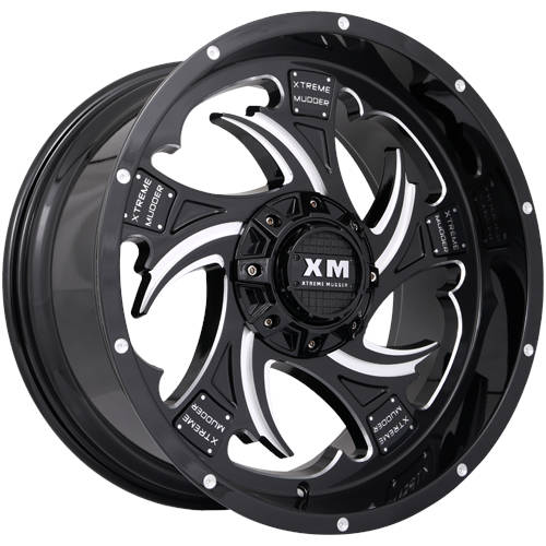 Xtreme Mudder XM-308 Black Milled Wheel