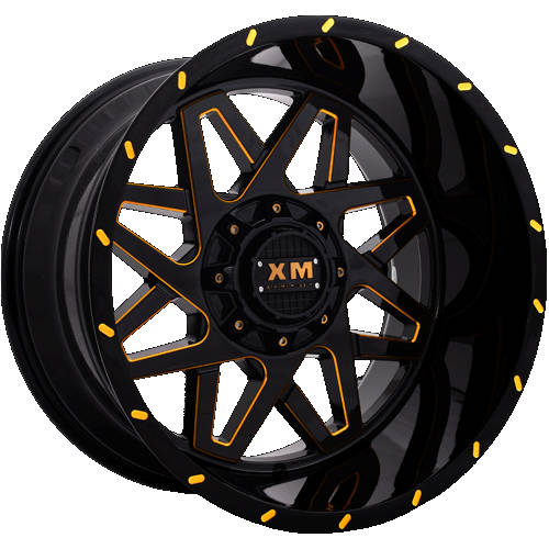 Xtreme Mudder XM-313 Black Yellow Milled Wheel