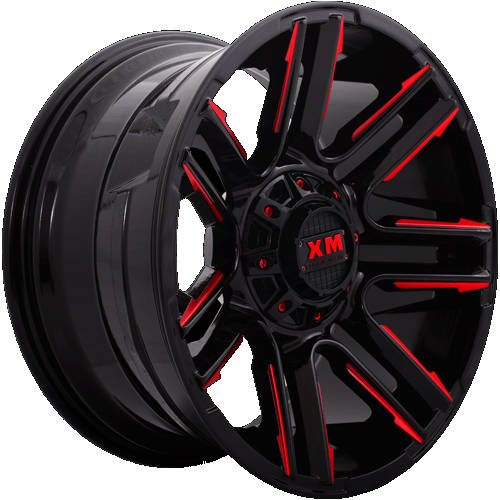 Xtreme Mudder XM-314 Black Red Milled Wheel