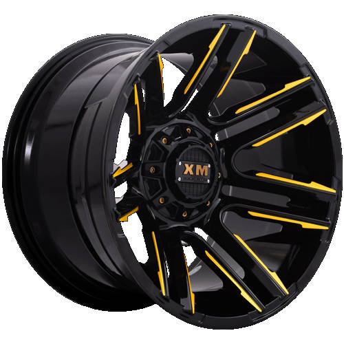 Xtreme Mudder XM-314 Black Yellow Milled Wheel
